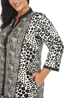 White Mark Plus Leopard Print Shift Dress