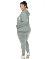 White Mark Plus Burnout Jogger Set
