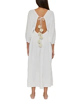 Trina Turk Women's Serene Cotton Gauze Back-Cutout Cover-Up Dress