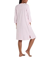 Miss Elaine Plus Size Embroidered Waffle-Knit Grip Robe