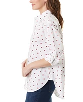 Gloria Vanderbilt Women's Amanda Printed Cotton Button-Front Shirt