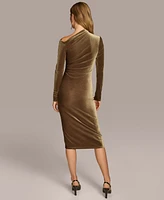 Donna Karan New York Women's Long-Sleeve Velvet Midi Dress