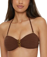 Trina Turk Women's Glimmer Buckle Bandeau Bikini Top, Created for Macy's