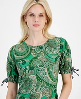 Tommy Hilfiger Women's Paisley Gathered-Sleeve Top