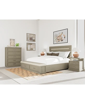 Cascade 3-Pc. Bedroom Set (King Storage Bed, Chest & Nightstand)