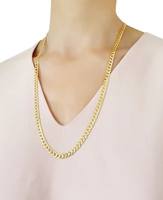 26" Open Curb Link Chain Necklace (5-3/4mm) in Solid 14k Gold