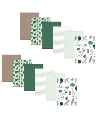 Hudson Baby Flannel Burp Cloth 12pk, Jungle, One Size