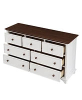 Slickblue Wooden Captain's Seven-Drawer Dresser – Classic and Spacious Storage