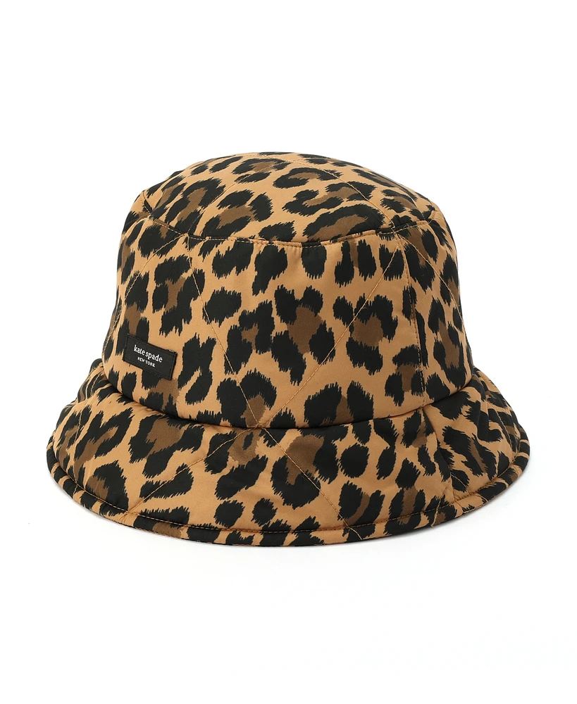 Kate Spade New York Women's Classic Leopard Quilted Bucket Hat