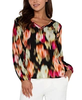 Liverpool Los Angeles Women's Long-Sleeve Floral Top