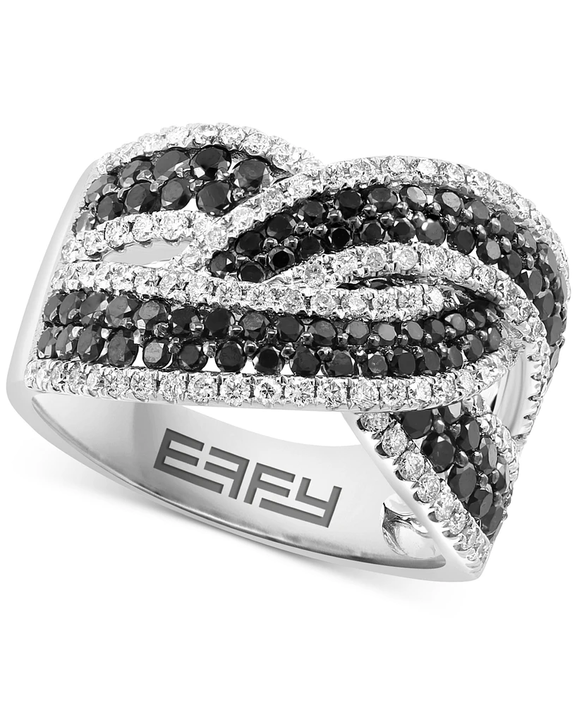 Effy Black & White Diamond Knot Ring (2-1/3 ct. t.w.) in 14k White Gold