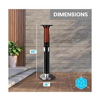 SereneLife 1500W Electric Patio Heater with Remote Control and Disco Light