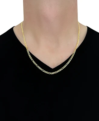 22" Figaro Link Chain Necklace (3-1/5mm) in Solid 14k Gold