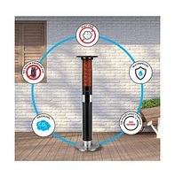 SereneLife 1500W Electric Patio Heater with Remote Control and Disco Light