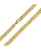 Bling Jewelry Heavy Duty Biker Jewelry Men Solid Curb Link Chain Necklace Gold Tone Stainless Steel10MM - Gold