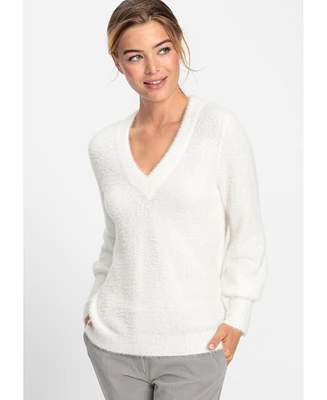 Olsen Women's Feather Yarn Sweater