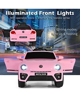 Costway 12V Kids Ride On Car Licensed Volkswagen Beetle w/ Remote Control & Music