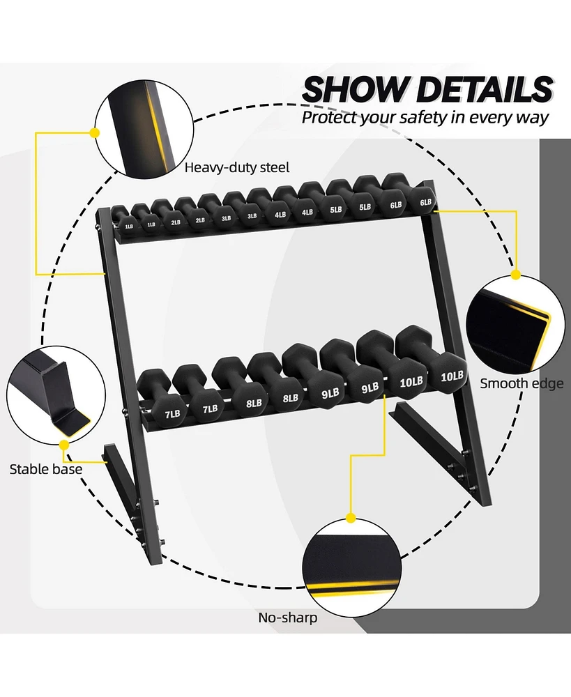 BalanceFrom Fitness Pound Neoprene Coated Dumbbell Set with Stand