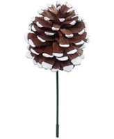 Floral Home White Tipped Pine Cone Pick | Perfect 2.5" Cone on Bendable Wire | Ideal for Wreaths, Garlands, Centerpieces | 8" Height - 144