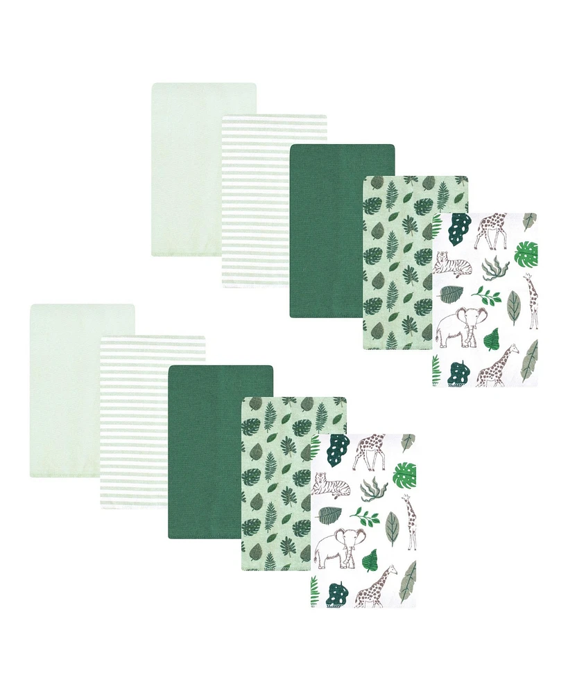 Hudson Baby Flannel Burp Cloth 10pk, Jungle, One Size