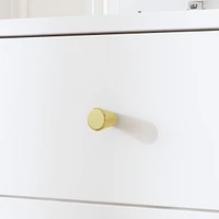 Famapy 79.1 in. Tall White Wood 13-Shelf Standard Bookcase with Writing Desk Table, Glass Door Cabinet, -Drawers, French Style