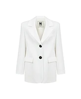 Nocturne Women's Padded Shoulder Blazer Jacket