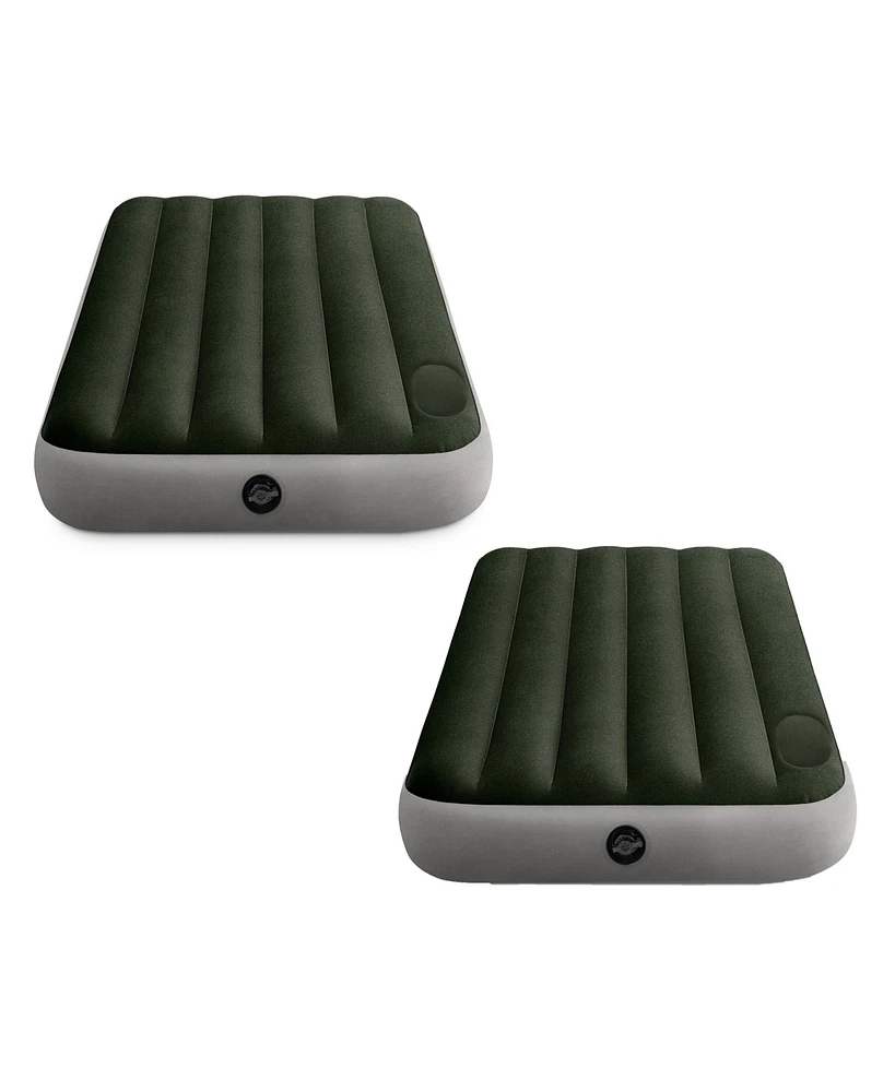 Intex Dura-Beam Standard Downy Air Mattress w/Built-In Foot Pump, Twin, 2 Pack