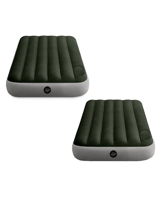 Intex Dura-Beam Standard Downy Air Mattress w/Built-In Foot Pump, Twin, 2 Pack