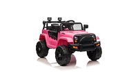 Slickblue Leadzm Dual Drive 12V 4.5A with 2.4G Remote Control – Pink Jeep for Kids