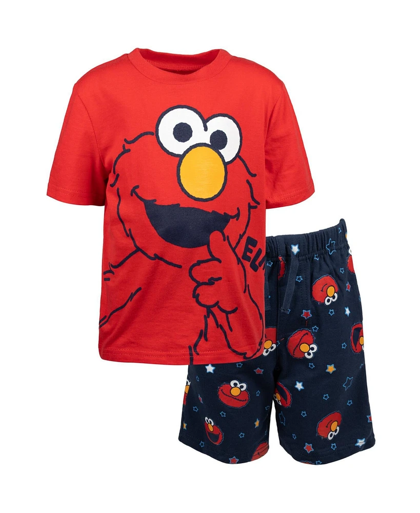 Sesame Street Baby Boys Elmo Cookie Monster T-Shirt and Shorts Outfit Set to