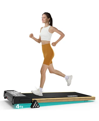 Redliro Wood Walking Pad with Incline Under Desk Treadmill for Home Use with Remote 265LBS 2.25HP