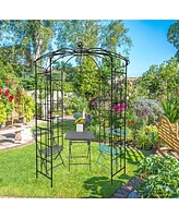 Slickblue Metal Garden Arch – Black Iron Arbor Gazebo, 81.3'' Dia x 114.2'' High, Birdcage Shape Pergola Pavilion for Wedding Ceremony and Outd