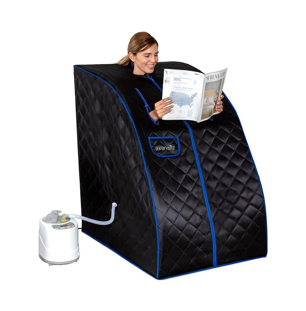 SereneLife Compact & Portable Steam Sauna With Foldable Chair