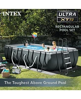 Intex 18' x 9' x 52" Ultra Xtr Rectangular Frame Swimming Pool Set with Pump