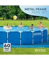 Intex 28253EH 18ft x 48in Metal Frame Above Ground Pool Set with Pump & Cover