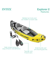 Intex Explorer K2 2-Person Inflatable Kayak Set with Oars and Air Pump, Yellow