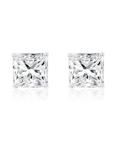 Suzy Levian Sterling Silver Asscher-Cut Cubic Zirconia 8mm 4 cttw Stud Earrings