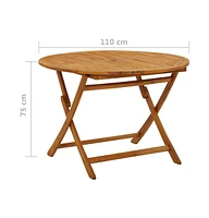 vidaXL Folding Garden Table 43.3" Solid Acacia Wood