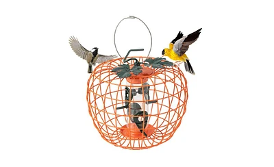 Slickblue Squirrel-Proof Bird Feeder with Cage and 4 Metal Ports: Durable Design to Keep Squirrels Out