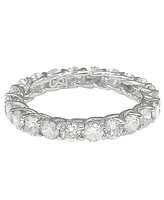 Suzy Levian New York Suzy Levian White Cubic Zirconia in Sterling Silver Eternity Band