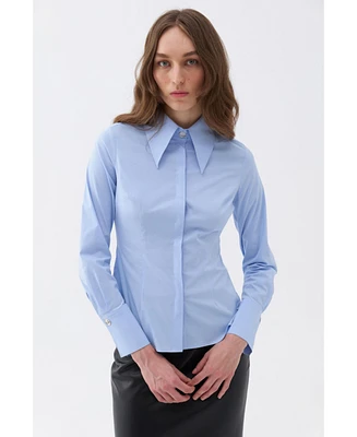 Nocturne Women's Fitted Button-Up Shirt