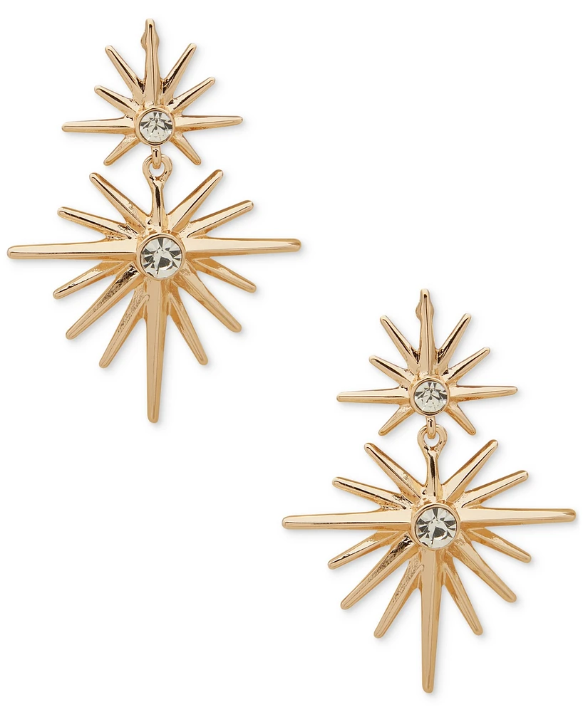 lonna & lilly Gold-Tone Pave Star Double Drop Earrings