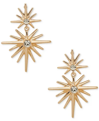 lonna & lilly Gold-Tone Pave Star Double Drop Earrings