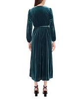 Msk Women's Long-Sleeve Stretch-Velvet Dress