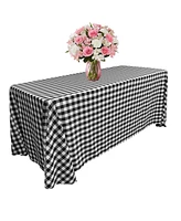 Slickblue Polyester Gingham Checkered 90 by 156-Inch Rectangular Tablecloth