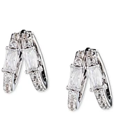 Lauren Ralph Lauren Sterling Silver Small Mixed-Cut Cubic Zirconia Split-Hoop Earrings, 0.55"