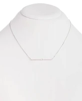 Lauren Ralph Lauren Sterling Silver Cubic Zirconia Bar Statement Necklace, 18" + 3" extender