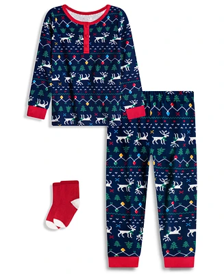 Max & Olivia Baby and Toddler Boys Snug Fit 3-Piece Pajama Set