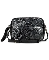 Patricia Nash Josie Small Rectangle Bark Leaves Leather Crossbody, Created for Macy's