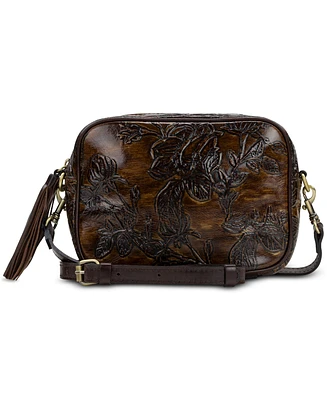 Patricia Nash Josie Small Rectangle Bark Leaves Leather Crossbody, Created for Macy's